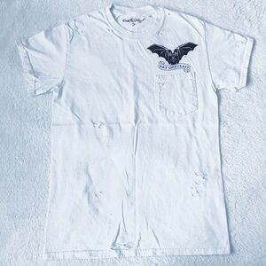 Moshdolls Freakfly Designs Ripped Bat Sh*t Crazy T-shirt Size S Alt Goth Grunge